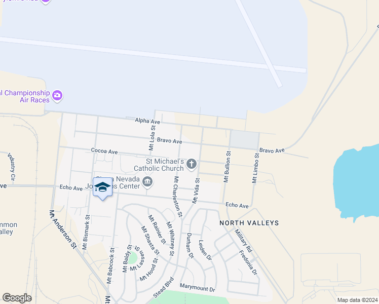 map of restaurants, bars, coffee shops, grocery stores, and more near 5062 Mount Charleston Street in Reno