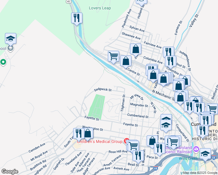map of restaurants, bars, coffee shops, grocery stores, and more near 649 Sedgwick Street in Cumberland