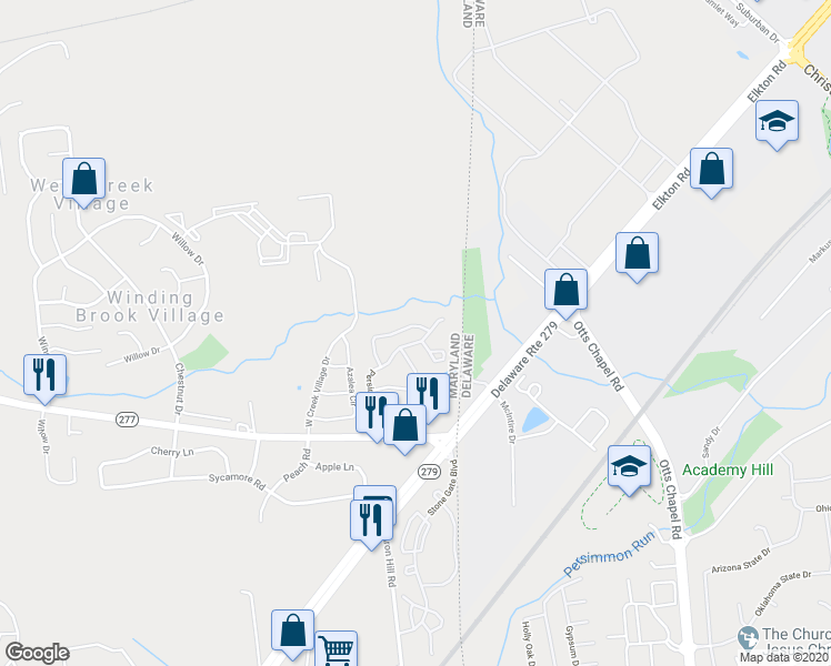map of restaurants, bars, coffee shops, grocery stores, and more near 74 Mule Deer Ct in Elkton