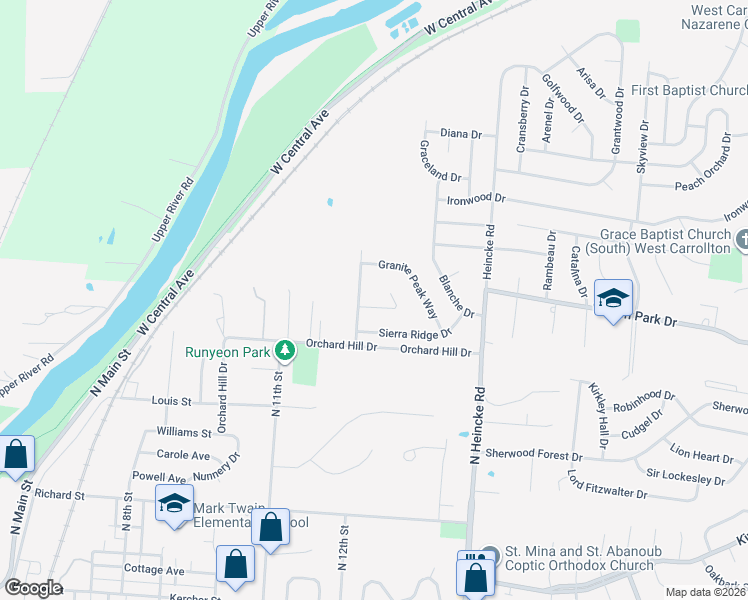 map of restaurants, bars, coffee shops, grocery stores, and more near 1217 McKinley Court in Miamisburg