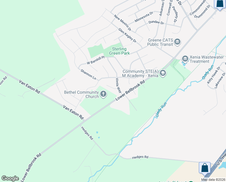 map of restaurants, bars, coffee shops, grocery stores, and more near 2813 Raxit Court in Xenia