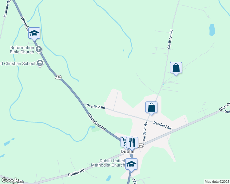 map of restaurants, bars, coffee shops, grocery stores, and more near 3514 Deer Drive in Darlington