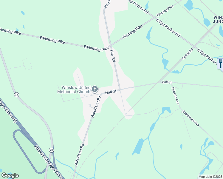 map of restaurants, bars, coffee shops, grocery stores, and more near in Winslow Township