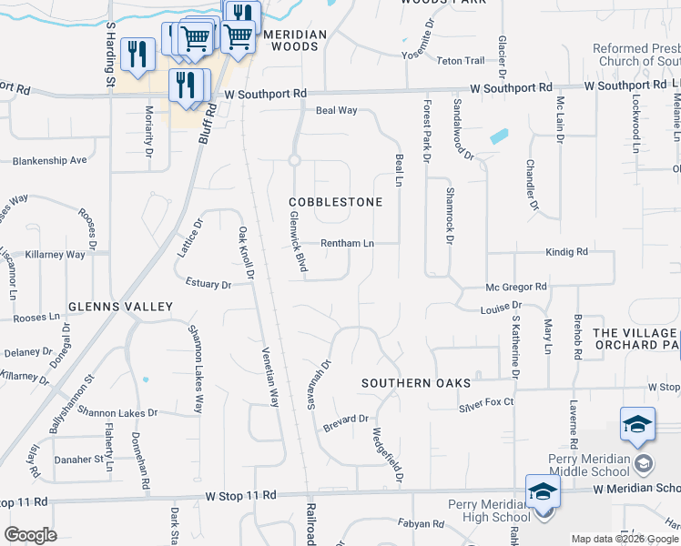 map of restaurants, bars, coffee shops, grocery stores, and more near 925 Angus Lane in Indianapolis