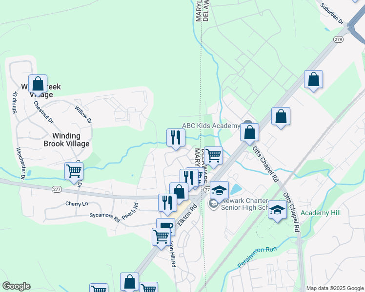 map of restaurants, bars, coffee shops, grocery stores, and more near 79 Mule Deer Court in Elkton