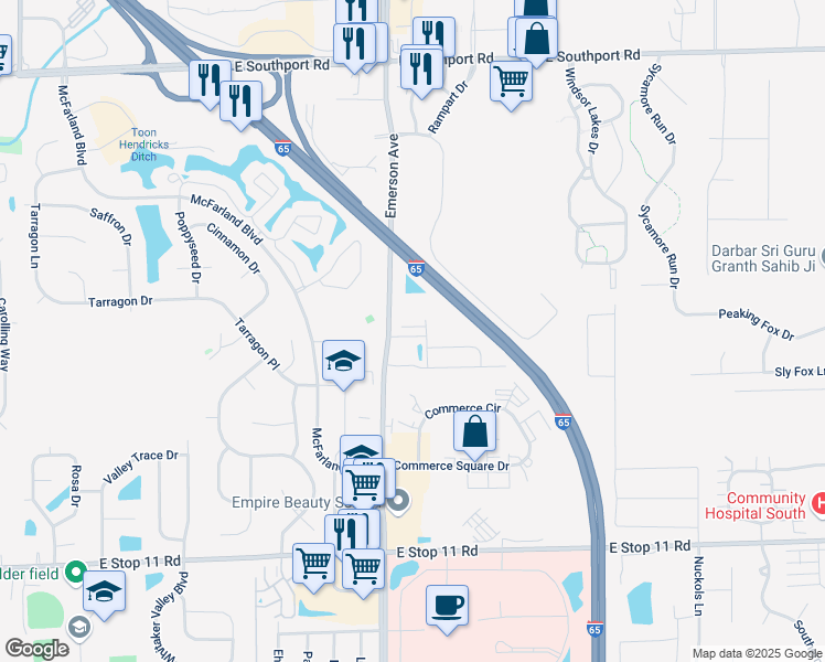map of restaurants, bars, coffee shops, grocery stores, and more near in 