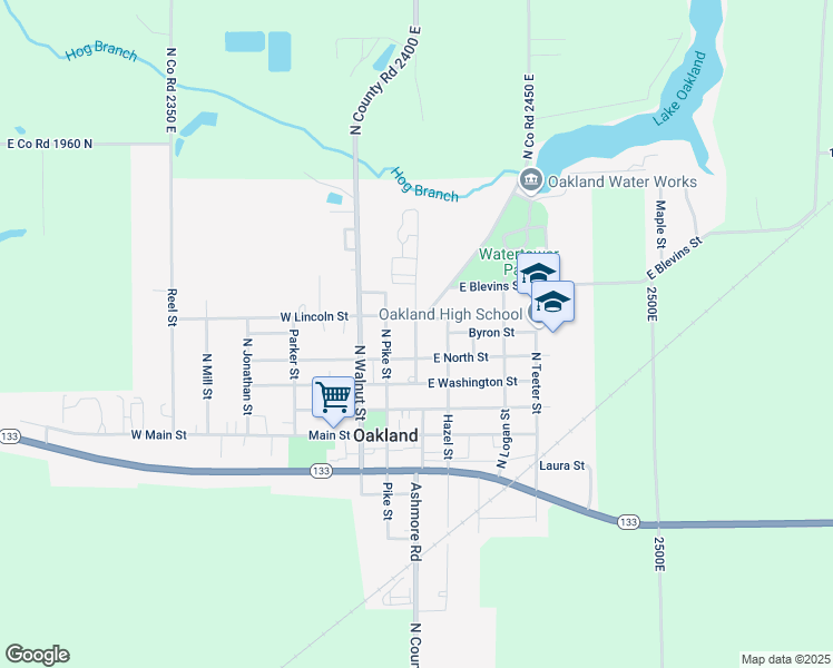 map of restaurants, bars, coffee shops, grocery stores, and more near Cemetery Road in Oakland