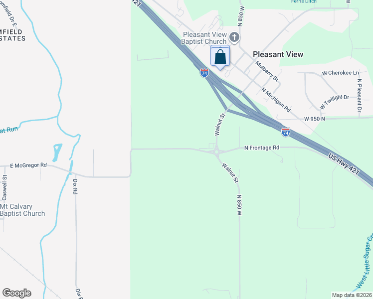 map of restaurants, bars, coffee shops, grocery stores, and more near 12236 West 940 North in Indianapolis