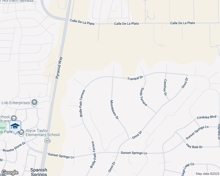 map of restaurants, bars, coffee shops, grocery stores, and more near 360 Moonbeam Drive in Spanish Springs