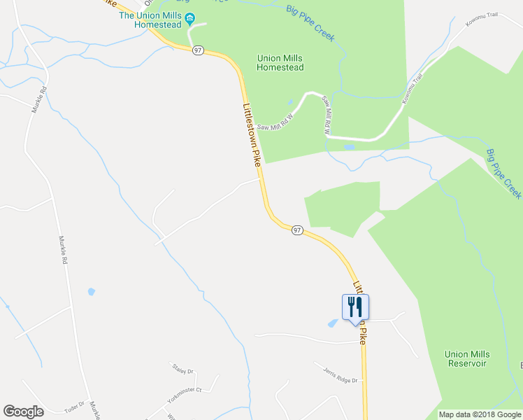 map of restaurants, bars, coffee shops, grocery stores, and more near 3086 Littlestown Pike in Westminster