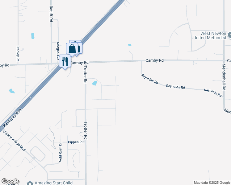 map of restaurants, bars, coffee shops, grocery stores, and more near 8200 Trotter Road in Indianapolis