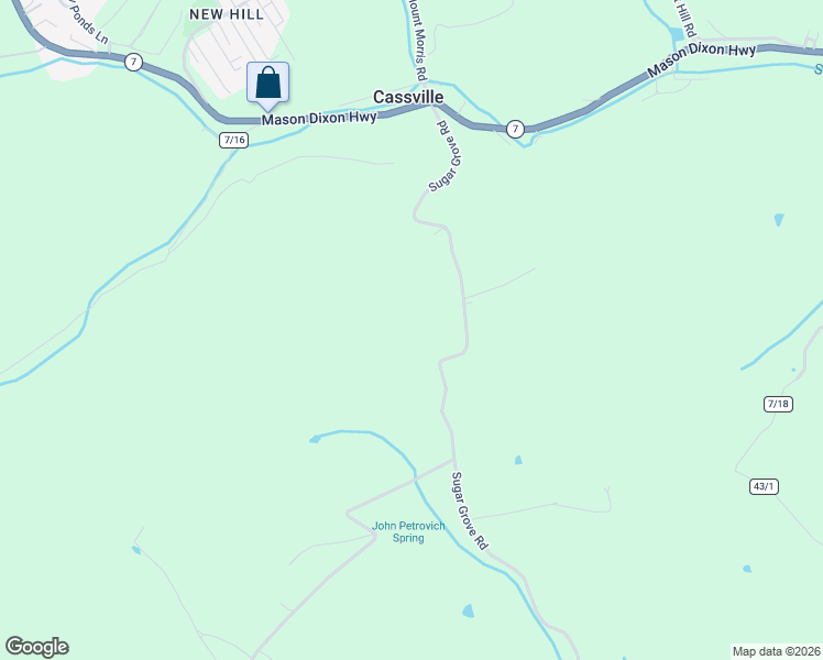 map of restaurants, bars, coffee shops, grocery stores, and more near 1435 Sugar Grove Road in Morgantown