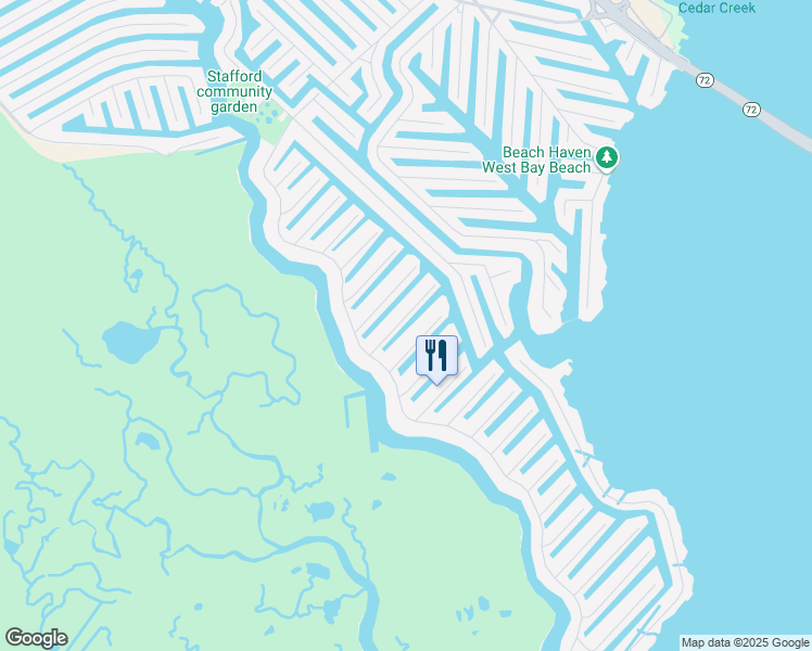 map of restaurants, bars, coffee shops, grocery stores, and more near 39 Weaver Drive in Manahawkin