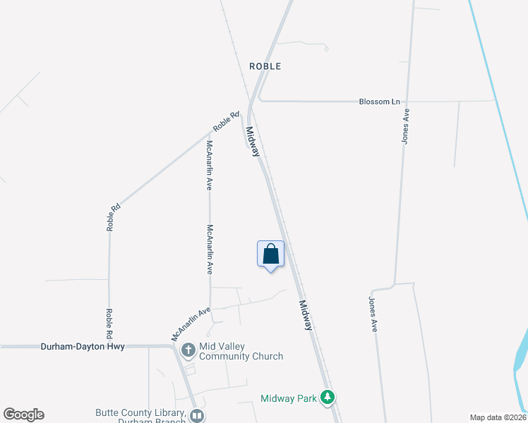 map of restaurants, bars, coffee shops, grocery stores, and more near 9725 Midway in Durham