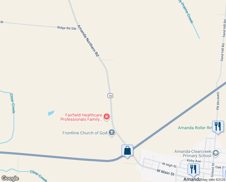 map of restaurants, bars, coffee shops, grocery stores, and more near 4930 Amanda Northern Road in Amanda