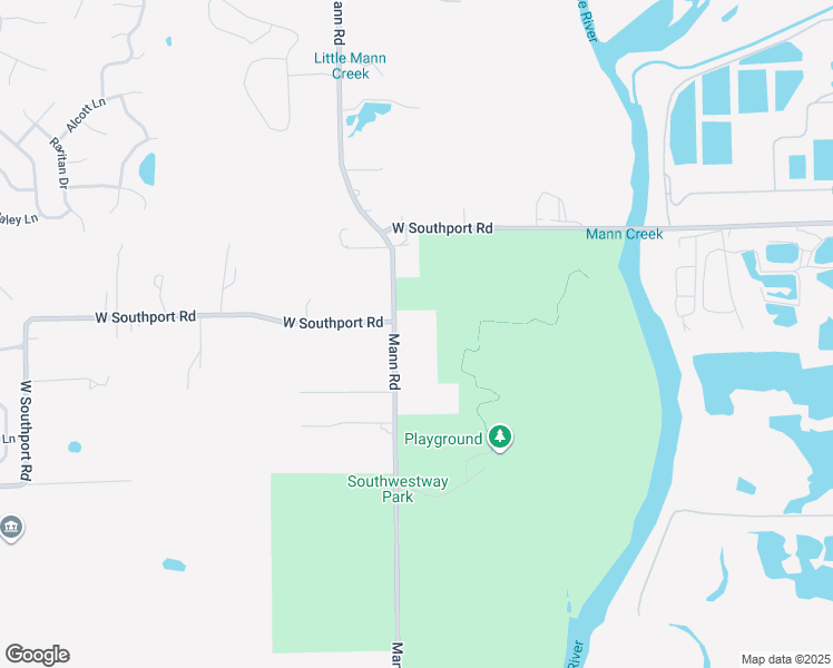 map of restaurants, bars, coffee shops, grocery stores, and more near 7145 Mann Road in Indianapolis