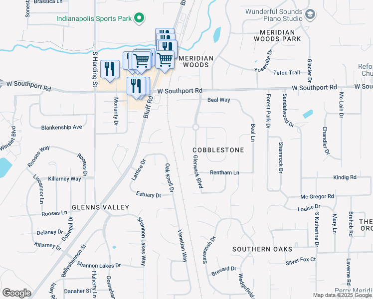 map of restaurants, bars, coffee shops, grocery stores, and more near 7245 Brant Pointe Circle in Indianapolis