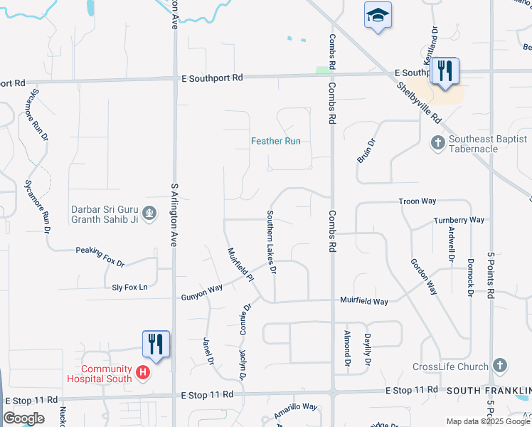 map of restaurants, bars, coffee shops, grocery stores, and more near 6278 Glenshire Lane in Indianapolis