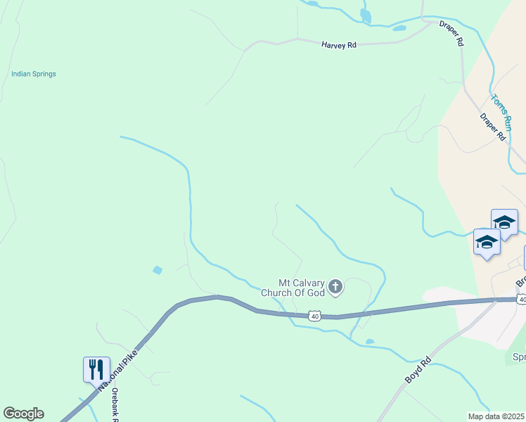 map of restaurants, bars, coffee shops, grocery stores, and more near in Clear Spring