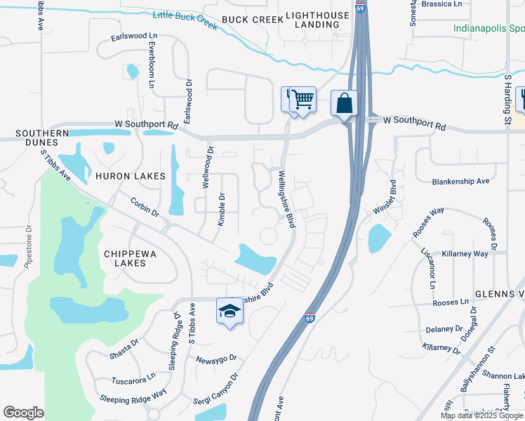 map of restaurants, bars, coffee shops, grocery stores, and more near 7218 Forrester Lane in Indianapolis
