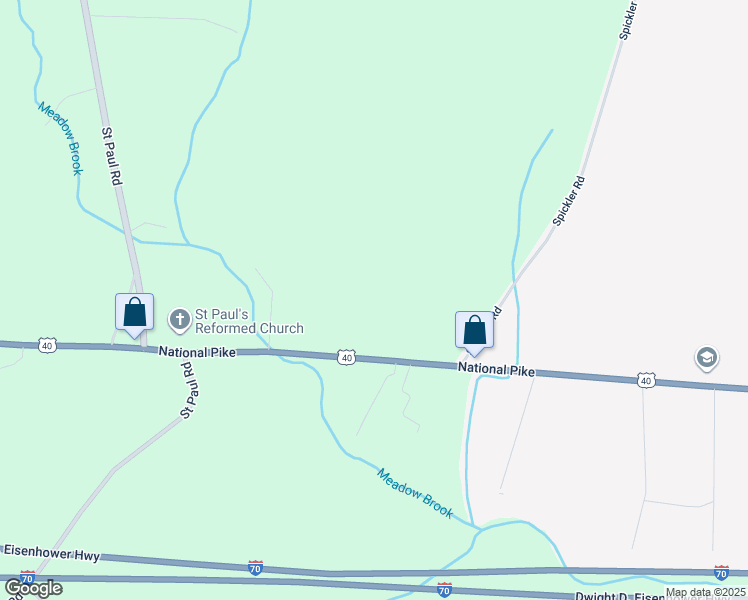 map of restaurants, bars, coffee shops, grocery stores, and more near 14344 National Pike in Clear Spring