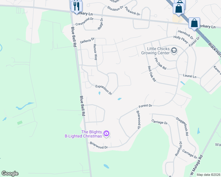 map of restaurants, bars, coffee shops, grocery stores, and more near 1702 Exposition Drive in Monroe