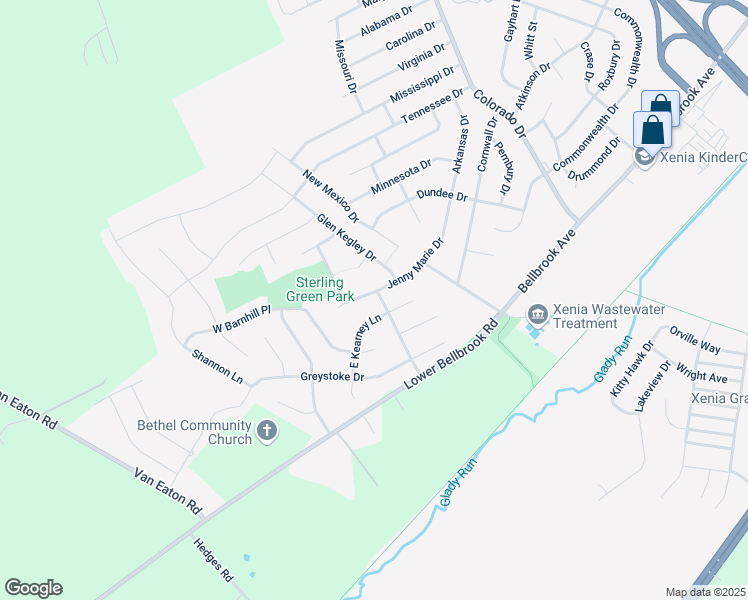 map of restaurants, bars, coffee shops, grocery stores, and more near 2688 Jenny Marie Drive in Xenia