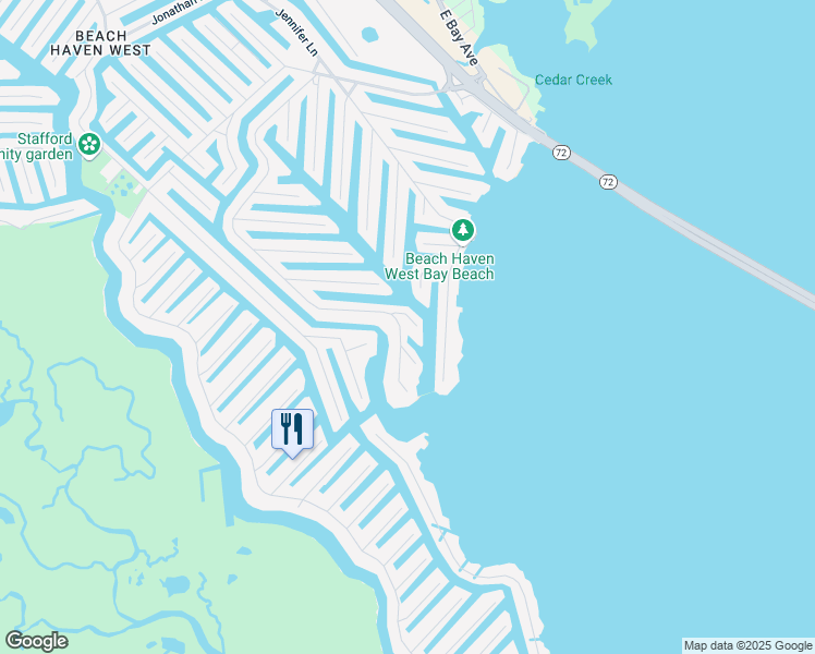 map of restaurants, bars, coffee shops, grocery stores, and more near 23 Richard Drive in Stafford Township