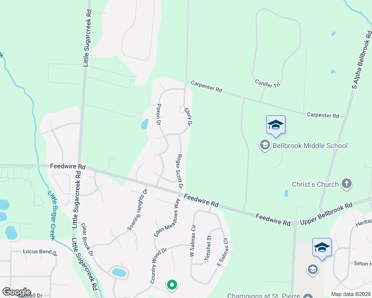 map of restaurants, bars, coffee shops, grocery stores, and more near 1072 Roger Scott Drive in Bellbrook