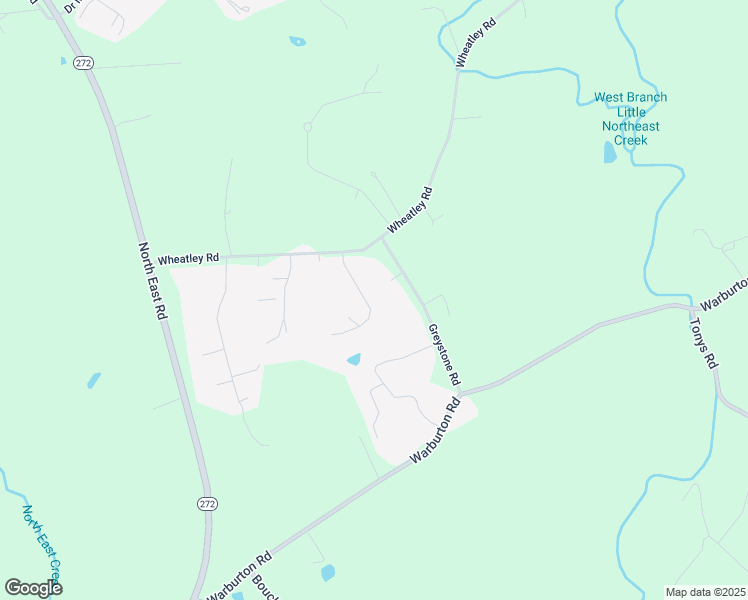 map of restaurants, bars, coffee shops, grocery stores, and more near 50 Hudler Lane in North East