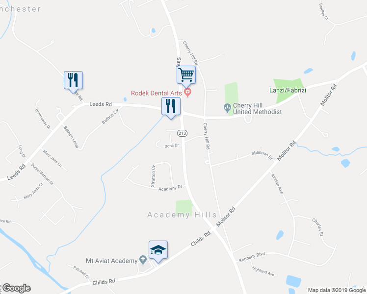 map of restaurants, bars, coffee shops, grocery stores, and more near 2125 Singerly Road in Elkton