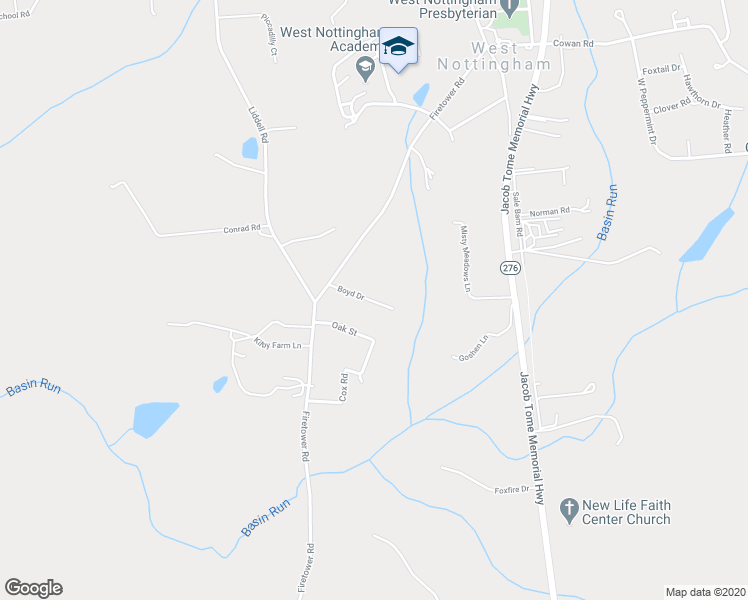 map of restaurants, bars, coffee shops, grocery stores, and more near 49 Boyd Drive in Colora