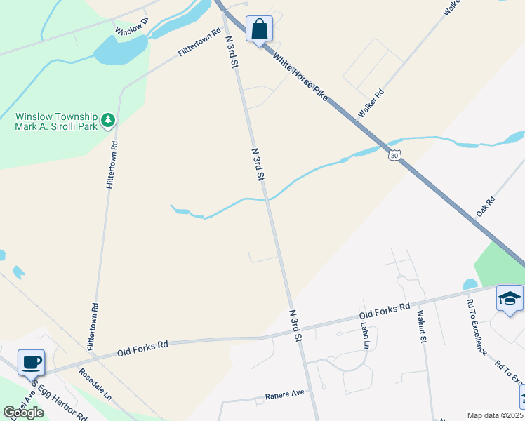 map of restaurants, bars, coffee shops, grocery stores, and more near 829 Wiltsey's Mill Road in Hammonton