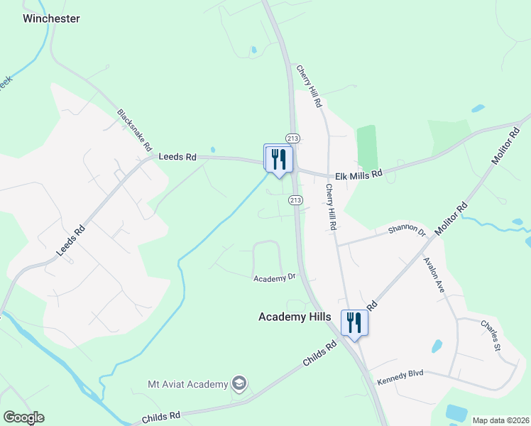 map of restaurants, bars, coffee shops, grocery stores, and more near 13 Doris Drive in Elkton