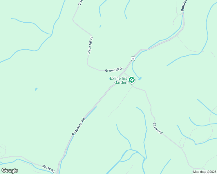 map of restaurants, bars, coffee shops, grocery stores, and more near 2485 Potomac Road in Berkeley Springs