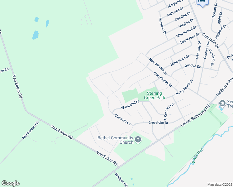 map of restaurants, bars, coffee shops, grocery stores, and more near 1248 Prem Place in Xenia