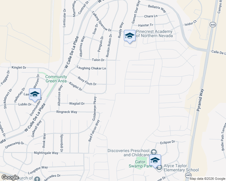 map of restaurants, bars, coffee shops, grocery stores, and more near 2144 Rockin Robin Drive in Sparks