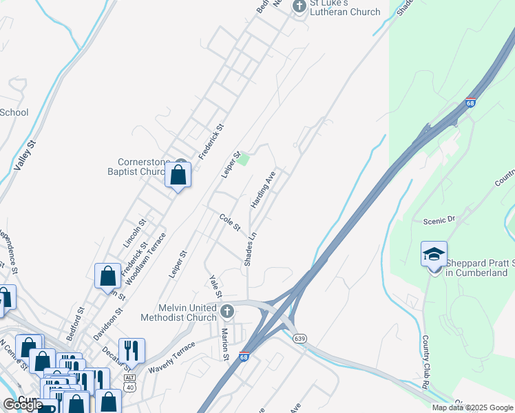 map of restaurants, bars, coffee shops, grocery stores, and more near 812 Calvin Street in Cumberland
