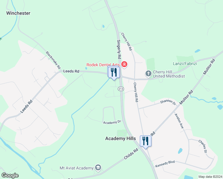 map of restaurants, bars, coffee shops, grocery stores, and more near 13 Doris Drive in Elkton