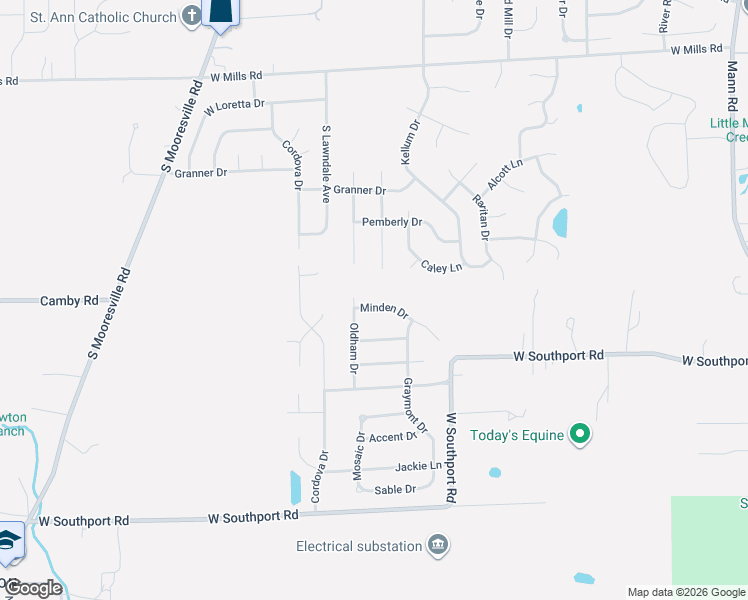 map of restaurants, bars, coffee shops, grocery stores, and more near 7037 Oldham Drive in Indianapolis