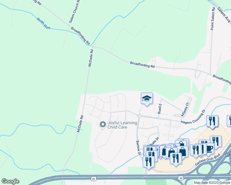 map of restaurants, bars, coffee shops, grocery stores, and more near 12661 Barton Drive in Hagerstown