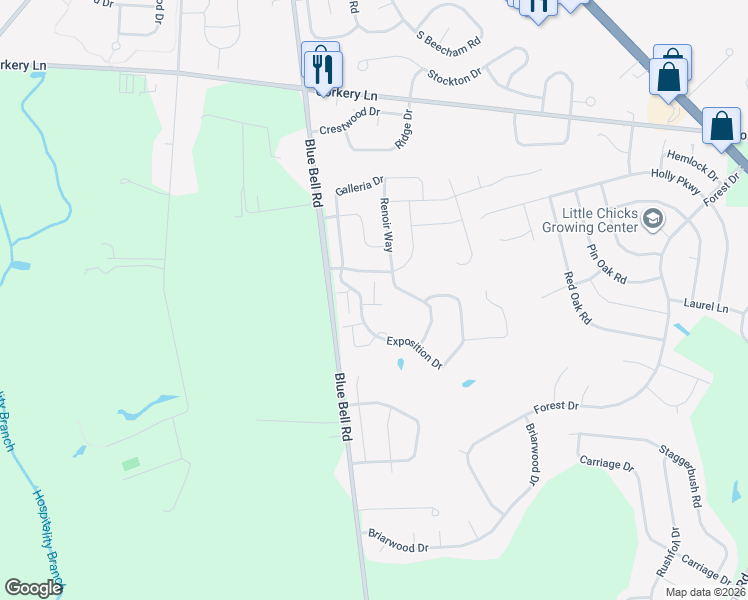 map of restaurants, bars, coffee shops, grocery stores, and more near 102 Raphael Court in Monroe