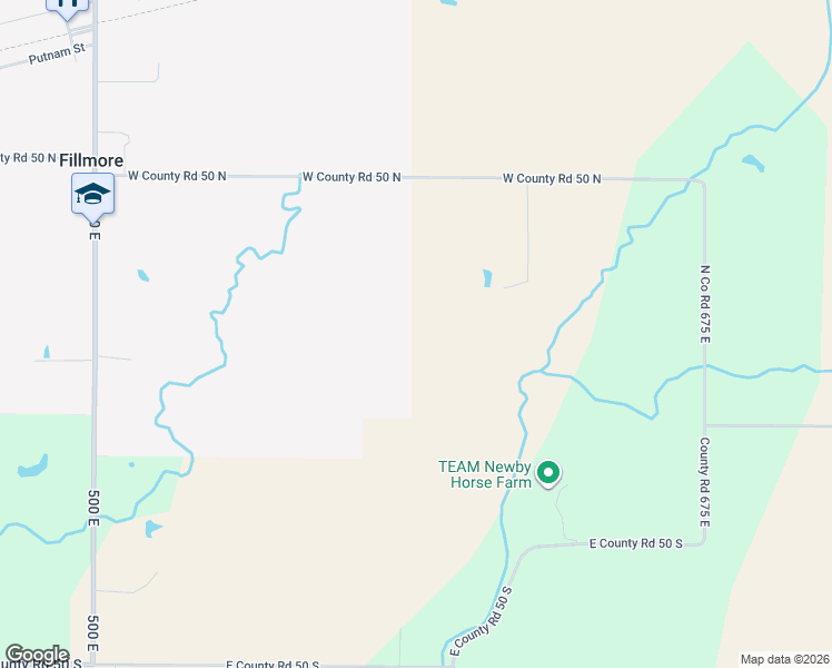 map of restaurants, bars, coffee shops, grocery stores, and more near 5655-6799 E County Road 50 North in Fillmore