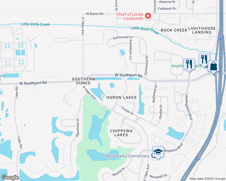 map of restaurants, bars, coffee shops, grocery stores, and more near 7024 Allegan Drive in Indianapolis