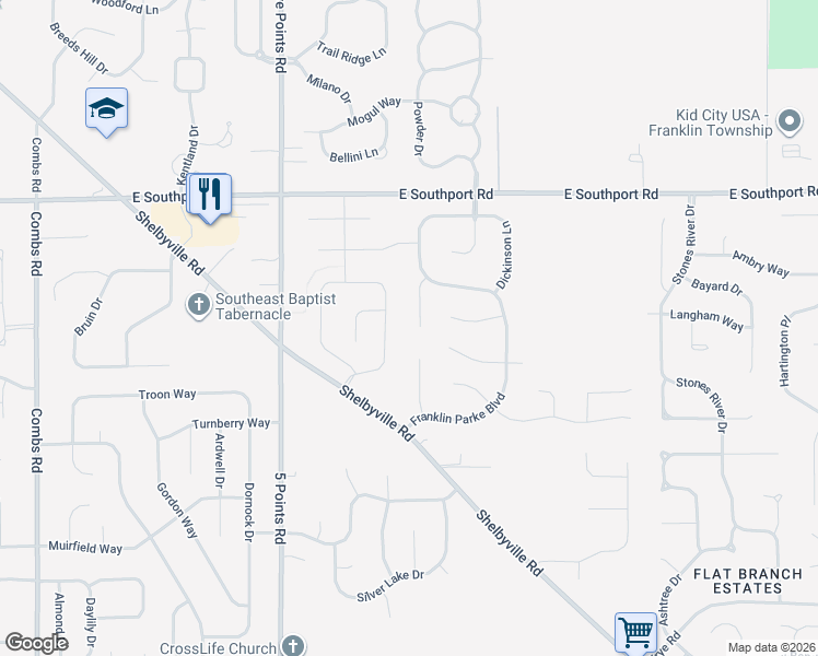 map of restaurants, bars, coffee shops, grocery stores, and more near 7254 Josiah Court in Indianapolis