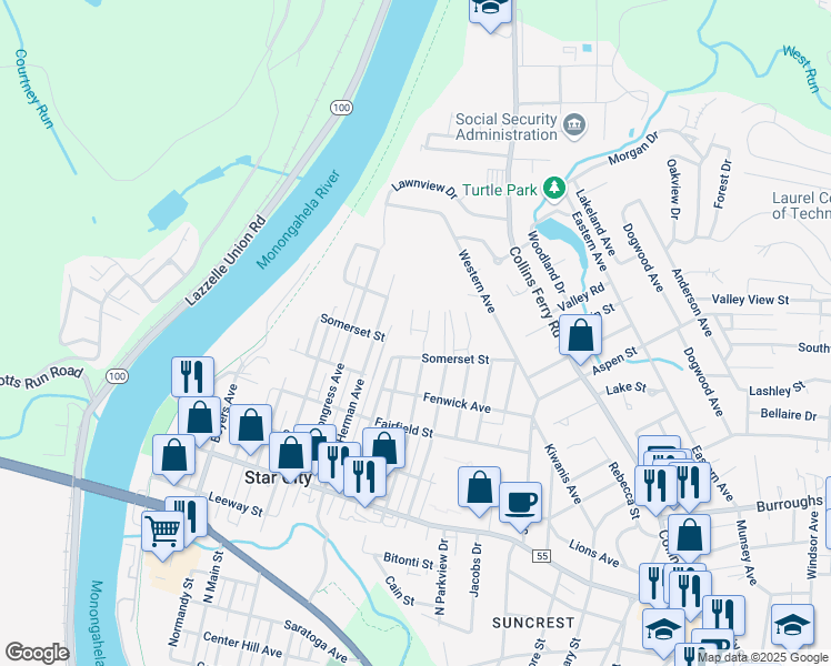 map of restaurants, bars, coffee shops, grocery stores, and more near 624-698 Trovato Dr in Star City