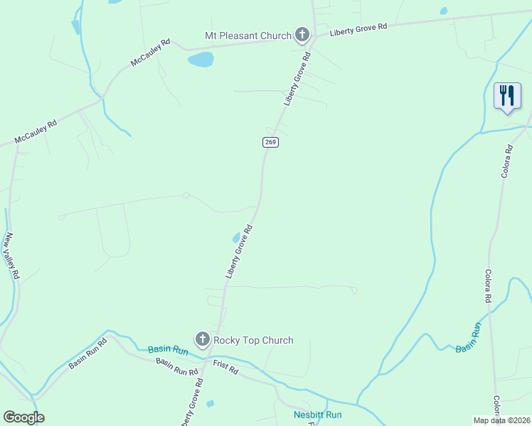 map of restaurants, bars, coffee shops, grocery stores, and more near 1484 Liberty Grove Road in Cecil County