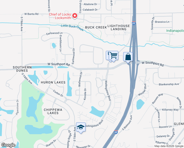 map of restaurants, bars, coffee shops, grocery stores, and more near 2522 Santaro Court in Indianapolis