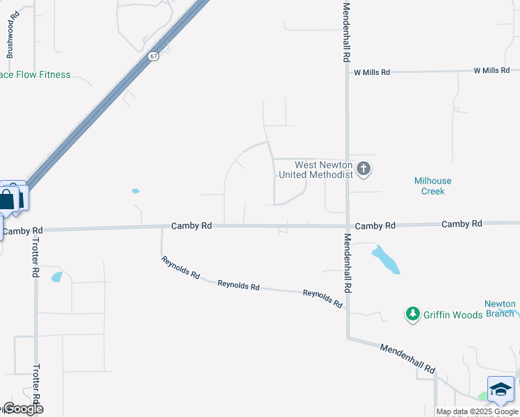 map of restaurants, bars, coffee shops, grocery stores, and more near 7700 Camby Road in Indianapolis