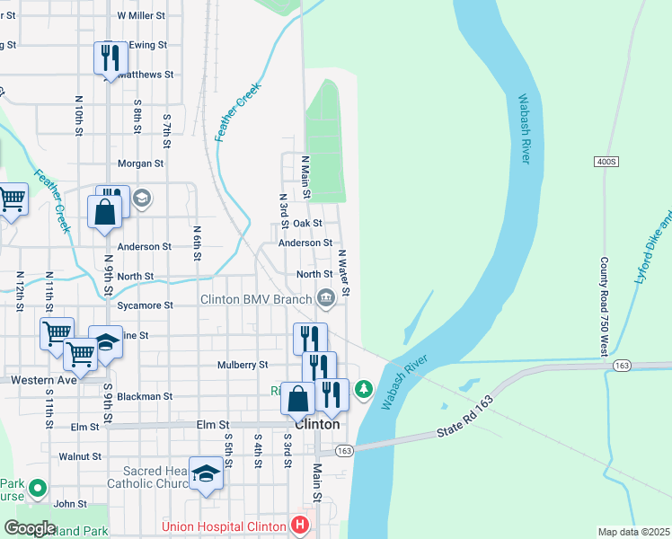 map of restaurants, bars, coffee shops, grocery stores, and more near 109 North Street in Clinton